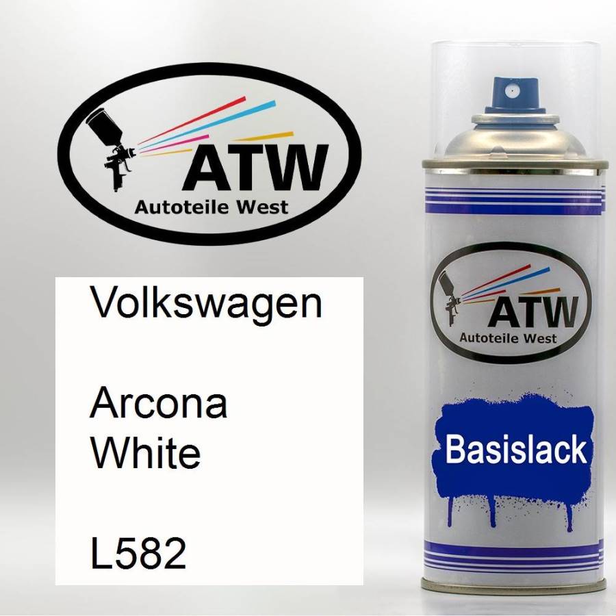 Volkswagen, Arcona White, L582: 400ml Sprühdose, von ATW Autoteile West.